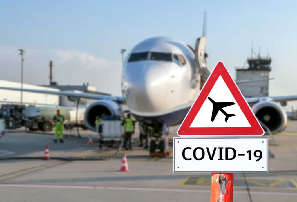 covid placard om taxyway