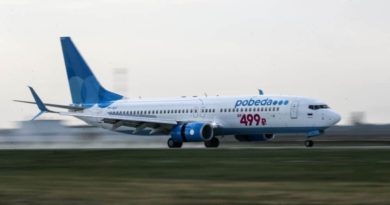 Pobeda Airlines aircraft on Runway
