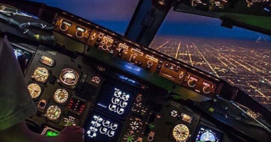 cockpit view on approach