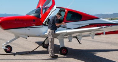Person refueling an aircraft