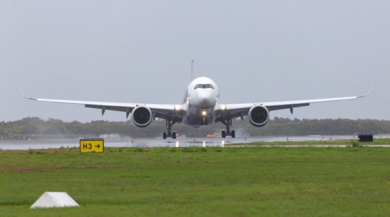 Picture of sinagapore airlines airliner landing